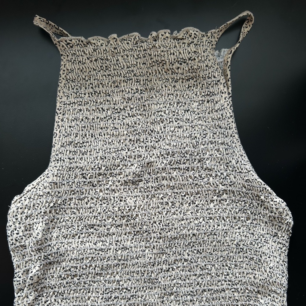 Gaze Black and White Ribbed Tank Top
